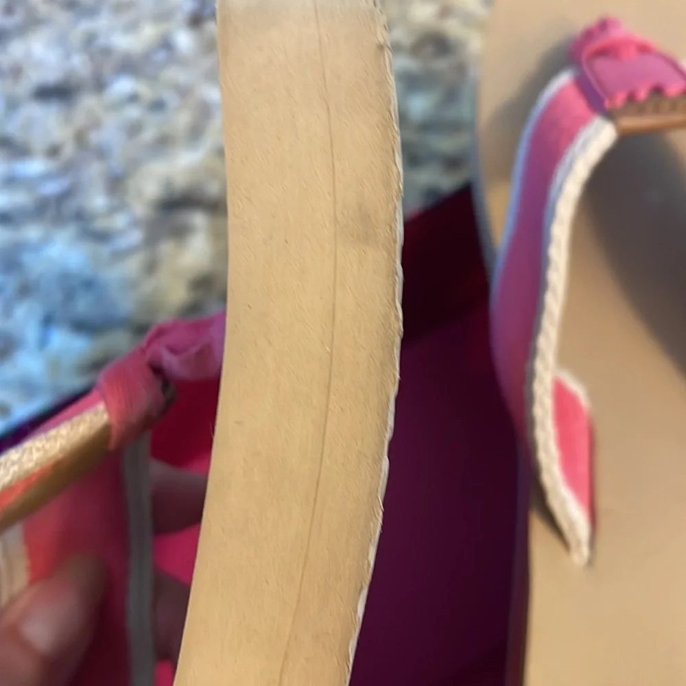 Tory Burch Pink and Tan Flip Flop Sandals